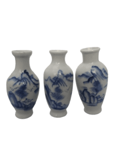 Miniature Blue Hand Painted Chinese Vases