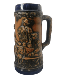 Vintage German Beer Stein Blue & Brown