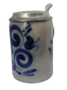 Vintage Hand Painted West Germany Stone Beer Stein Cobalt Blue