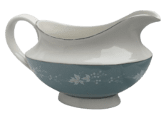 Royal Doulton Reflection Gravy Boat Blue With White Leaves And Flowers-TC1008