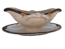 Villeroy & Boch Dresden Rare Gravy Boat With Attached Underplate Made Between 1874 and 1909