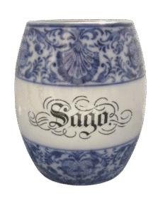 Antique Rare Villeroy & Boch Blue Sago Jar Made Between 1874 & 1909