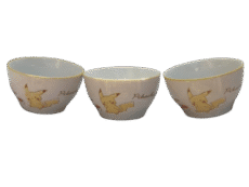 Collectible Ceramic Pikachu 3 Bowls Set Pokemon Nintendo 1997