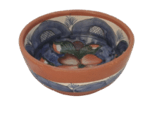 Vintage Portugal Terra Cotta Glazed Hand Painted Pottery Bowl