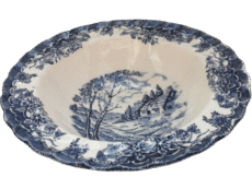 MYOOT The Brook Fine Staffordshire Ware Blue Bowl Made in England