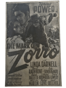 Vintage Zorro Classic Iconic Tyrone Power Film Wall Art Print Decor