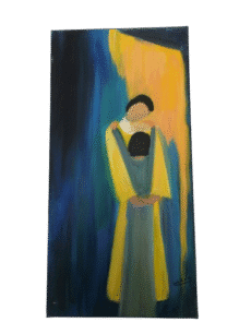 Embrace of Light Abstract Expressionist Painting Signed by Hélène A.M