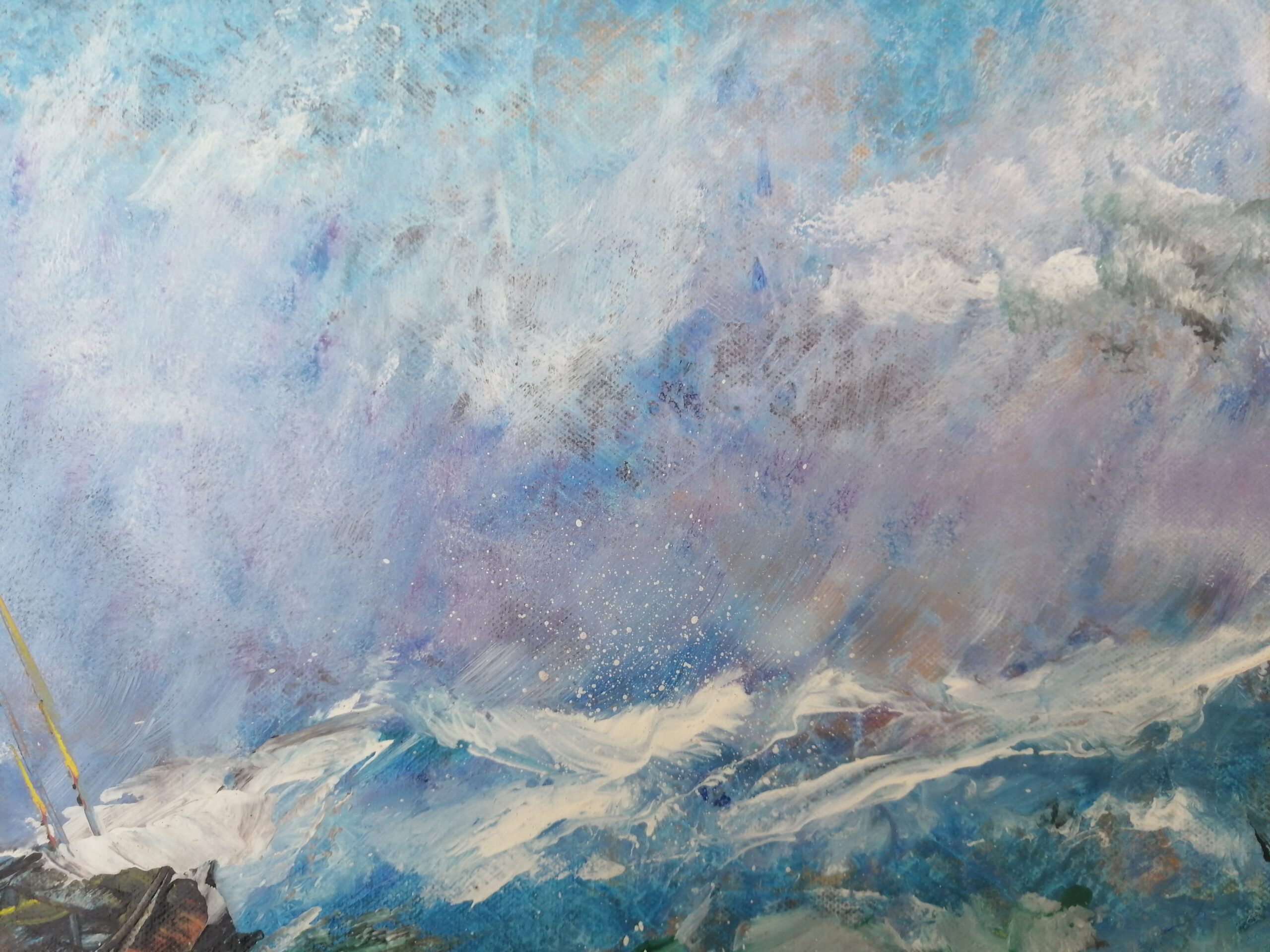 Tempest's Embrace Painting Signed by Hélène A.M - Image 3