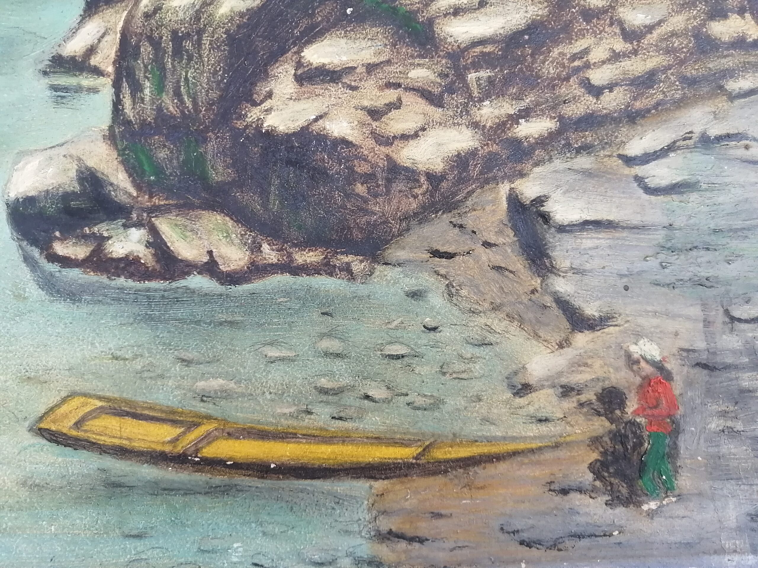 Tranquil Gorge Original Painting Signed By The Lebanese Painter Ibrahim Yahchouchi 1969 - Image 4