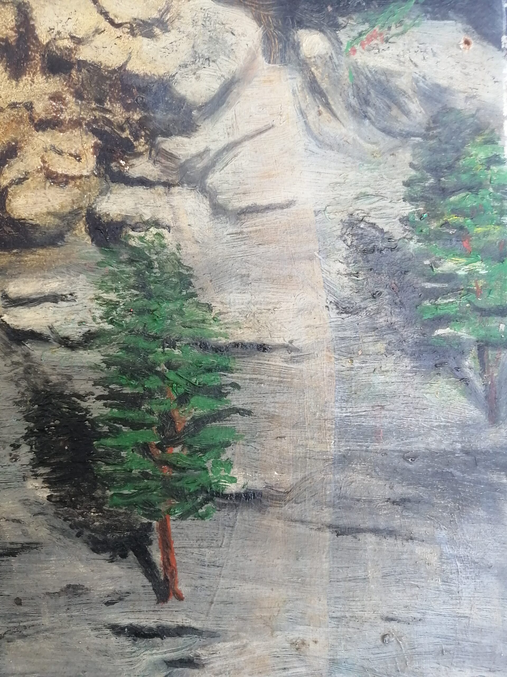 Tranquil Gorge Original Painting Signed By The Lebanese Painter Ibrahim Yahchouchi 1969 - Image 6
