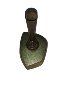 Mid-Century Modern Green Enamel & Brass Pen Holder Base