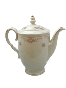 Vintage Johann Haviland Bavaria Porcelain Teapot With Rose Garland Motif & Gold Trim