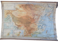 Vintage Arabic Map of the People's Republic of China Mid-20th Century Educational Wall Map