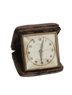 Antique Mauthe Folding Travel Alarm Clock Art Deco Style Made in Germany