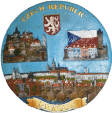 Vintage Prague Souvenir Decorative Ceramic Plate Czech Republic