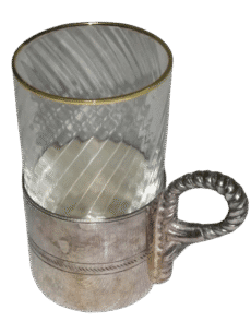 Vintage Habis Lebanon Crystal Glass with Silver-Plated Holder Handcrafted