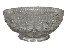 Art Deco John Walsh Czechoslovakian Cut Crystal Glass Footed Bowl
