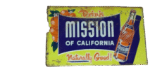 Rare Vintage Mission of California Metal Sign Soft Drink Advertisement In Lebanon