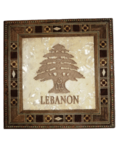 Handcrafted Lebanese Wooden Box Cedar Tree Design