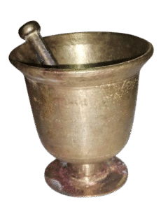 Antique Brass Mortar and Pestle Apothecary Pharmacy Tool