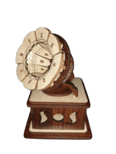 Vintage Style Miniature Wooden Phonograph Handcrafted Collectible