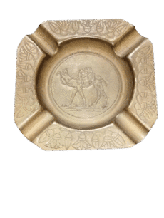 Antique Brass Ashtray With Engraved Camel Motif Middle Eastern Design