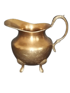 Vintage Engraved Brass Creamer Pitcher on Lion's Paw Feet Saudi Arabia Souvenir