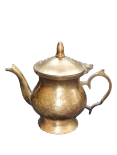 Vintage Indian Brass Miniature Teapot or Creamer with Floral Engraving