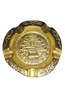 Vintage Brass Ashtray with Lebanese Cedar Tree Motif