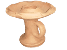 Vintage Terracotta Chamberstick Candle Holder with Handle