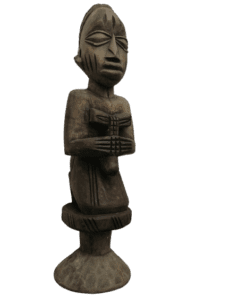 Vintage African Hand-Carved Wooden Tribal Figure Statue Abstract Ancestor Sculpture
