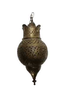 Vintage Hand-Pierced Brass Hanging Lantern/Incense Burner Moroccan & Middle Eastern Style