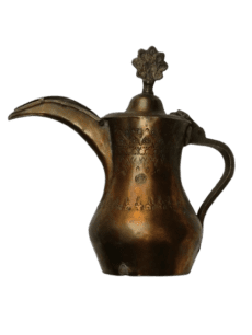 19th Century Lebanese Brass Dallah Coffee Pot Signed by Salim El Hoss Workshop Antique Arabic Coffee Server